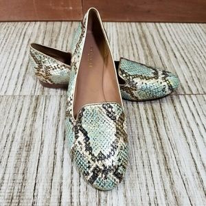 Coach Catrin Metallic Snakeskin Flat Size 6.5